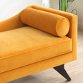 Right Square Arm Reclining Chaise Lounge Yellow Fabric