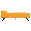 Right Square Arm Reclining Chaise Lounge Yellow Fabric