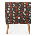 Accent Chair For Living Room Brown Mix Polyester Fabric