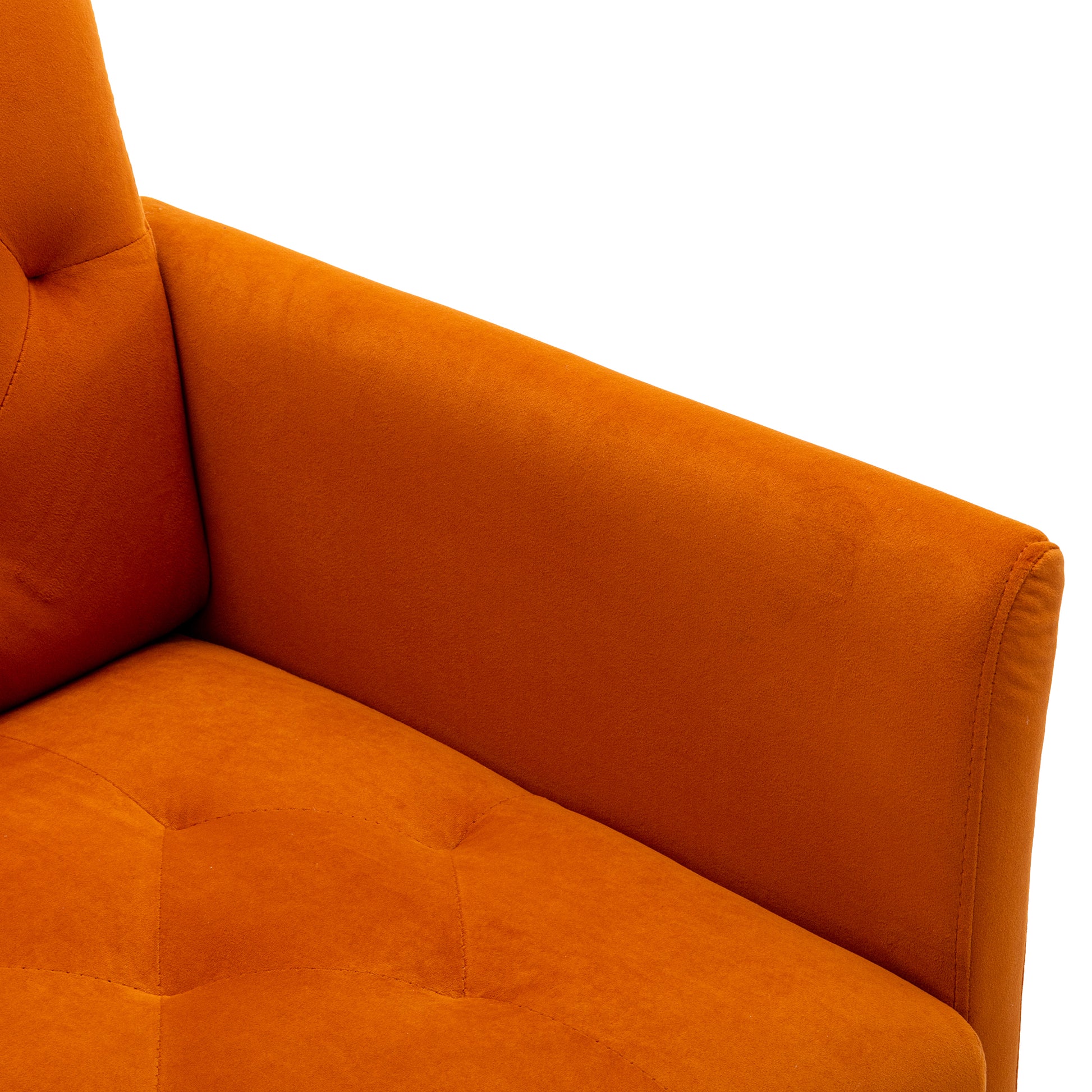 Coolmore Accent Chair ,Leisure Single Sofa With Rose Golden Feet Orange Polyester