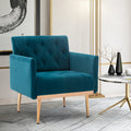 Coolmore Accent Chair ,Leisure Single Sofa With Rose Golden Feet Teal Polyester