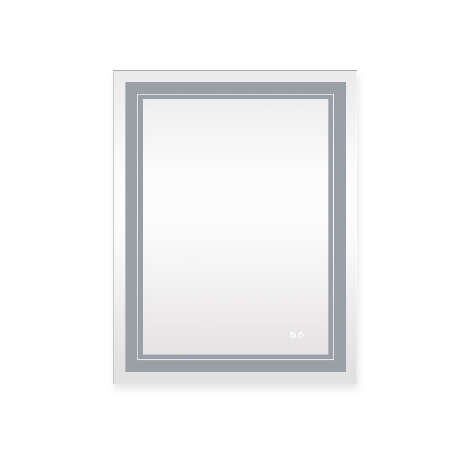 28x36 Inch LED Lighted Bathroom Mirror with 3 Colors silver-aluminium