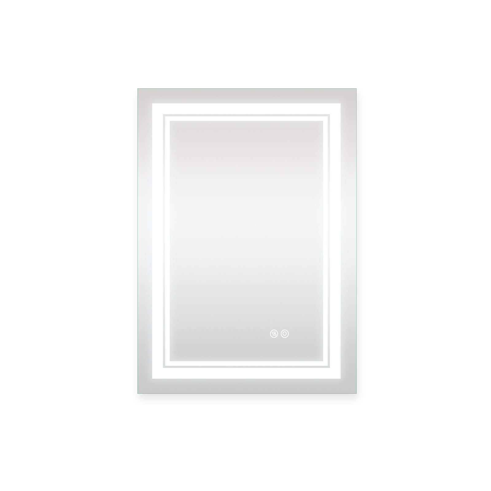 24x32 Inch LED Lighted Bathroom Mirror with 3 Colors silver-aluminium