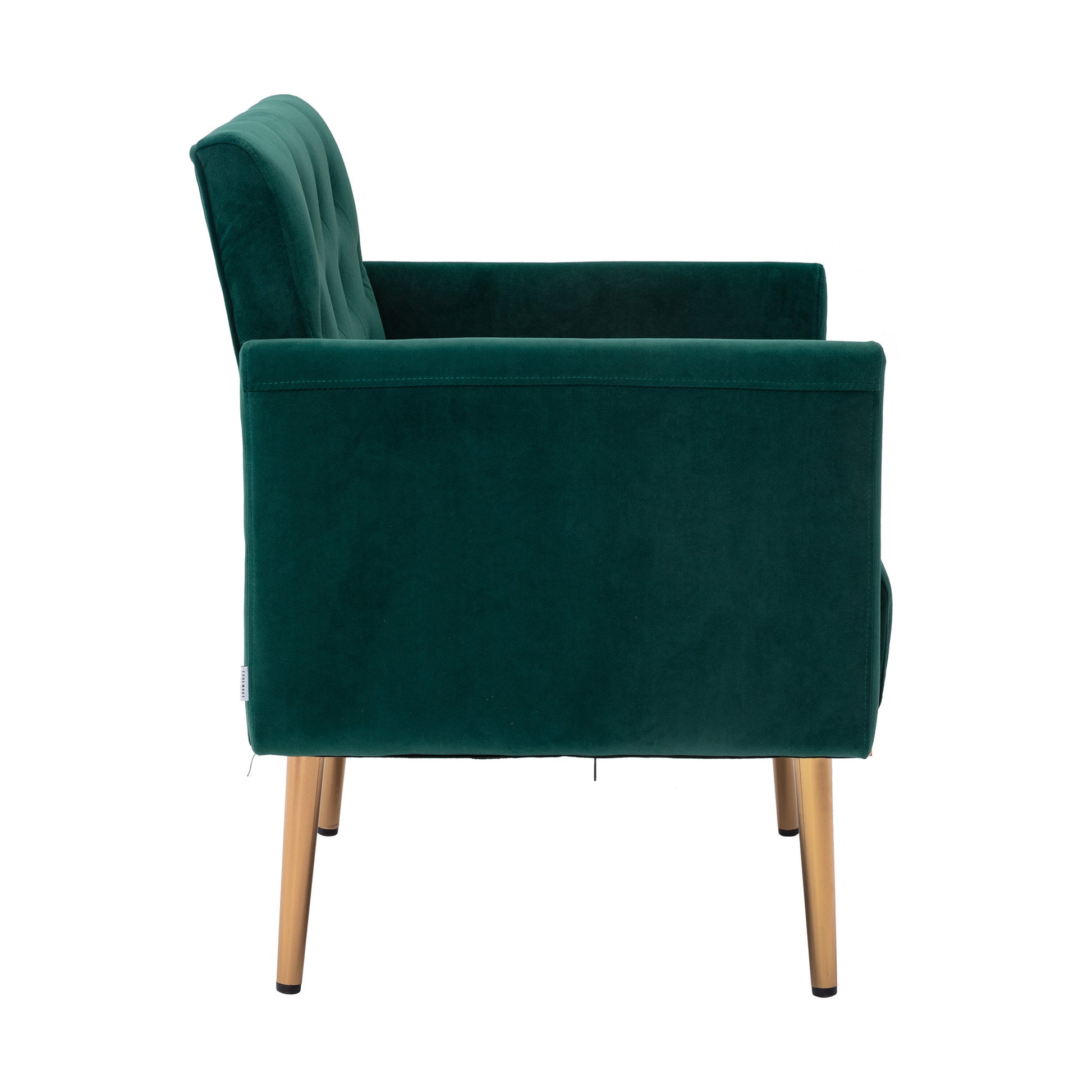 Coolmore Accent Chair ,Leisure Single Sofa With Rose Golden Feet Green Polyester