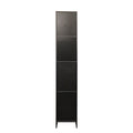 Freestanding Cabinet With Inadjustable Shelves And Two Doors For Kitchen, Dining Room,Black Black Mdf