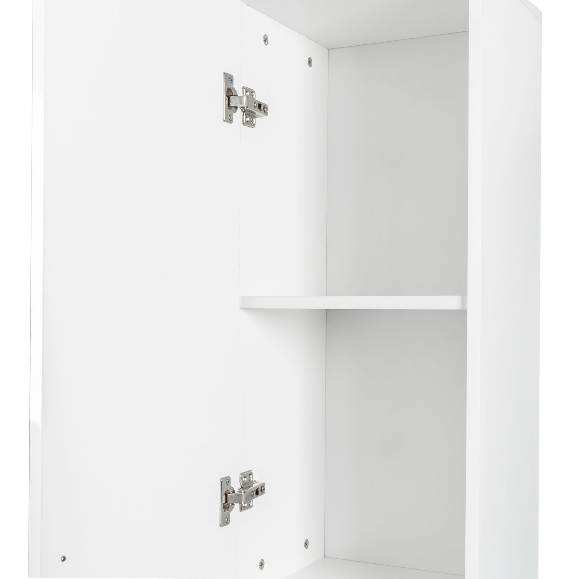 Freestanding Cabinet With Inadjustable Shelves And Two Doors For Kitchen, Dining Room, White White Mdf