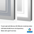 24x36 Inch LED Lighted Bathroom Mirror with 3 Colors silver-aluminium