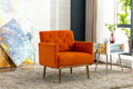 Coolmore Accent Chair ,Leisure Single Sofa With Rose Golden Feet Orange Polyester