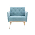 Coolmore Accent Chair ,Leisure Single Sofa With Rose Golden Feet Blue Polyester