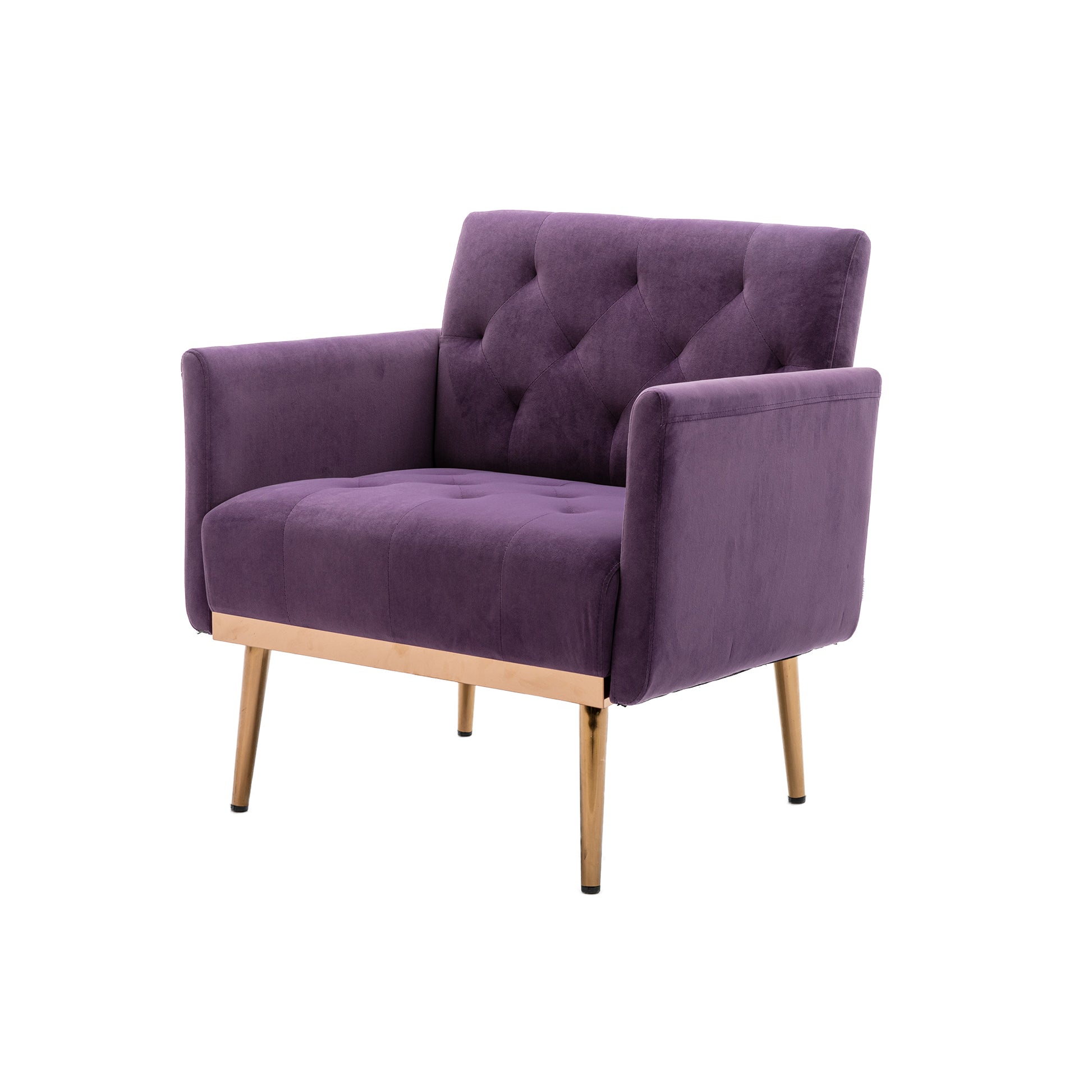Coolmore Accent Chair ,Leisure Single Sofa With Rose Golden Feet Purple Polyester