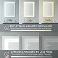 24x32 Inch LED Lighted Bathroom Mirror with 3 Colors silver-aluminium