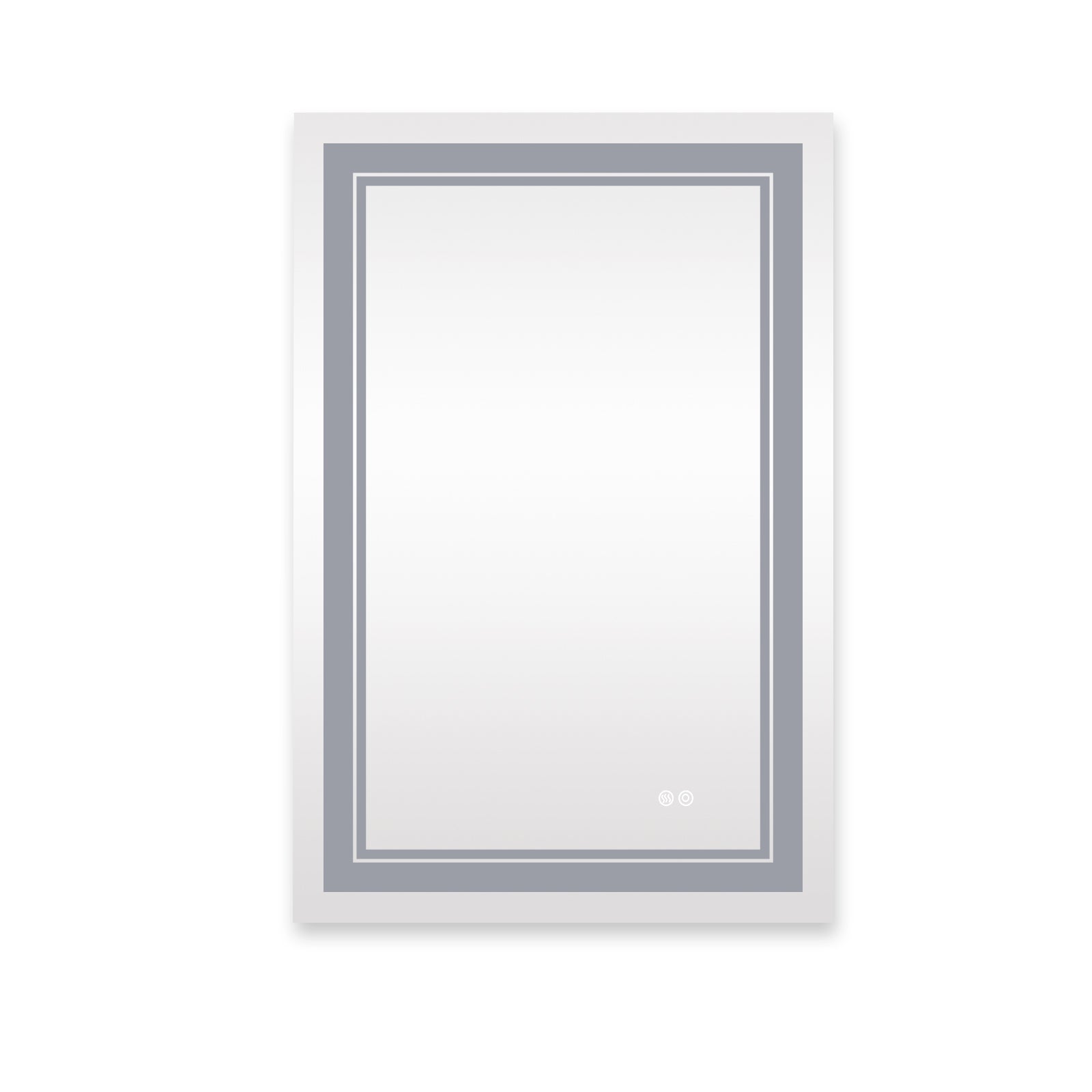 24x36 Inch LED Lighted Bathroom Mirror with 3 Colors silver-aluminium