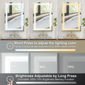 24x36 Inch LED Lighted Bathroom Mirror with 3 Colors silver-aluminium