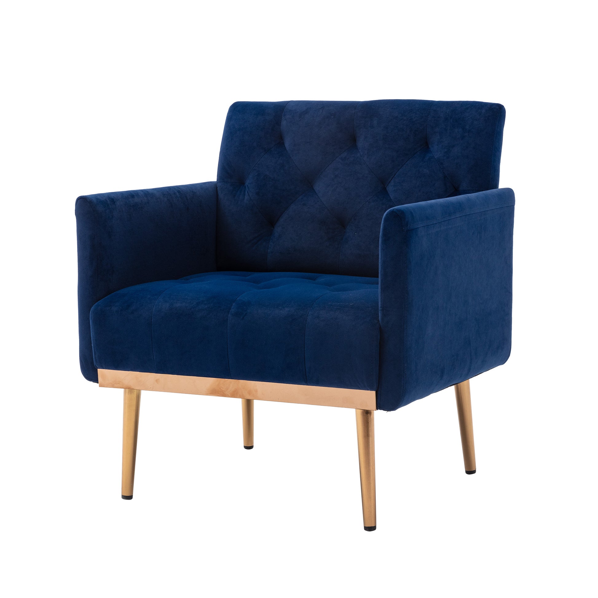 Coolmore Accent Chair ,Leisure Single Sofa With Rose Golden Feet Navy Polyester