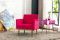 Coolmore Accent Chair ,Leisure Single Sofa With Rose Golden Feet Rose Red Polyester