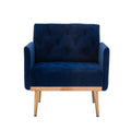 Coolmore Accent Chair ,Leisure Single Sofa With Rose Golden Feet Navy Polyester