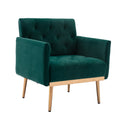 Coolmore Accent Chair ,Leisure Single Sofa With Rose Golden Feet Green Polyester