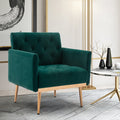 Coolmore Accent Chair ,Leisure Single Sofa With Rose Golden Feet Green Polyester