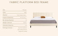 King Size Platform Bed Frame With Fabric Upholstered Headboard And Wooden Slats, No Box Spring Needed Easy Assembly, Dark Beige Beige Metal & Wood