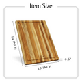 Teak Cutting Board Reversible Chopping Serving Board Multipurpose Food Safe Thick Board, Small Size 14X10X0.6 Inches Natural Solid Wood