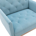 Coolmore Accent Chair ,Leisure Single Sofa With Rose Golden Feet Blue Polyester