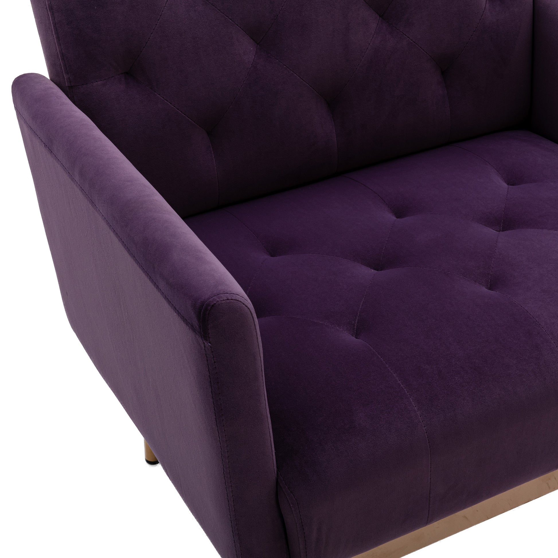 Coolmore Accent Chair ,Leisure Single Sofa With Rose Golden Feet Purple Polyester
