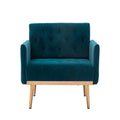 Coolmore Accent Chair ,Leisure Single Sofa With Rose Golden Feet Teal Polyester