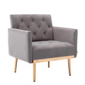 Coolmore Accent Chair ,Leisure Single Sofa With Rose Golden Feet Grey Polyester