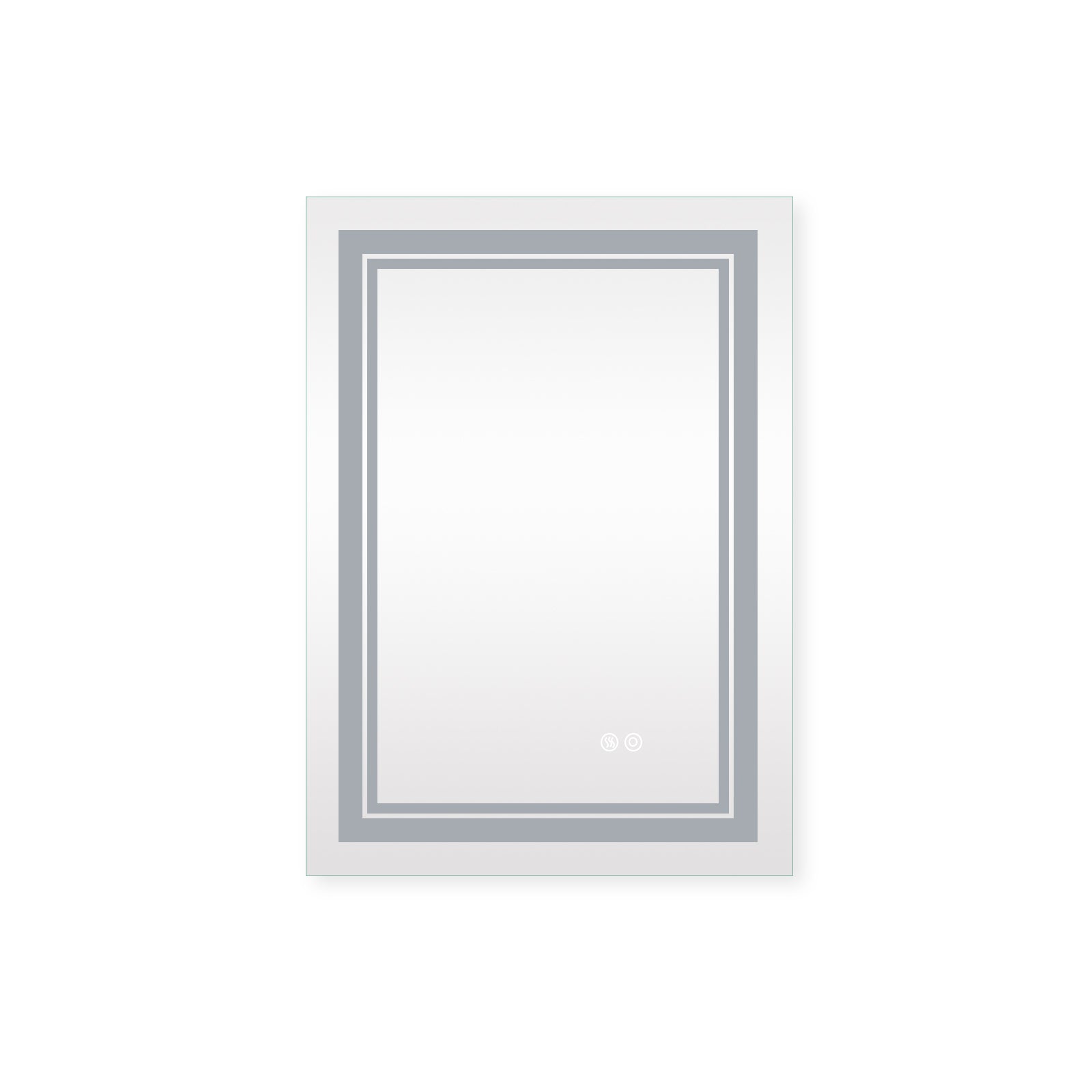 20x28 Inch LED Lighted Bathroom Mirror with 3 Colors silver-aluminium