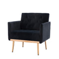 Coolmore Accent Chair ,Leisure Single Sofa With Rose Golden Feet Black Polyester