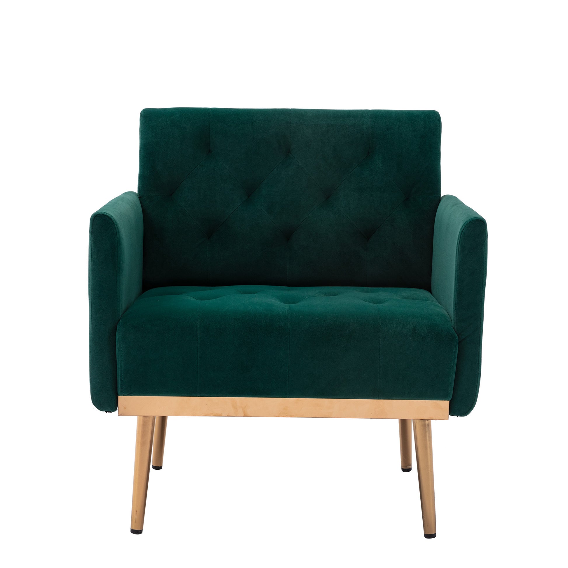 Coolmore Accent Chair ,Leisure Single Sofa With Rose Golden Feet Green Polyester