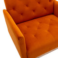Coolmore Accent Chair ,Leisure Single Sofa With Rose Golden Feet Orange Polyester