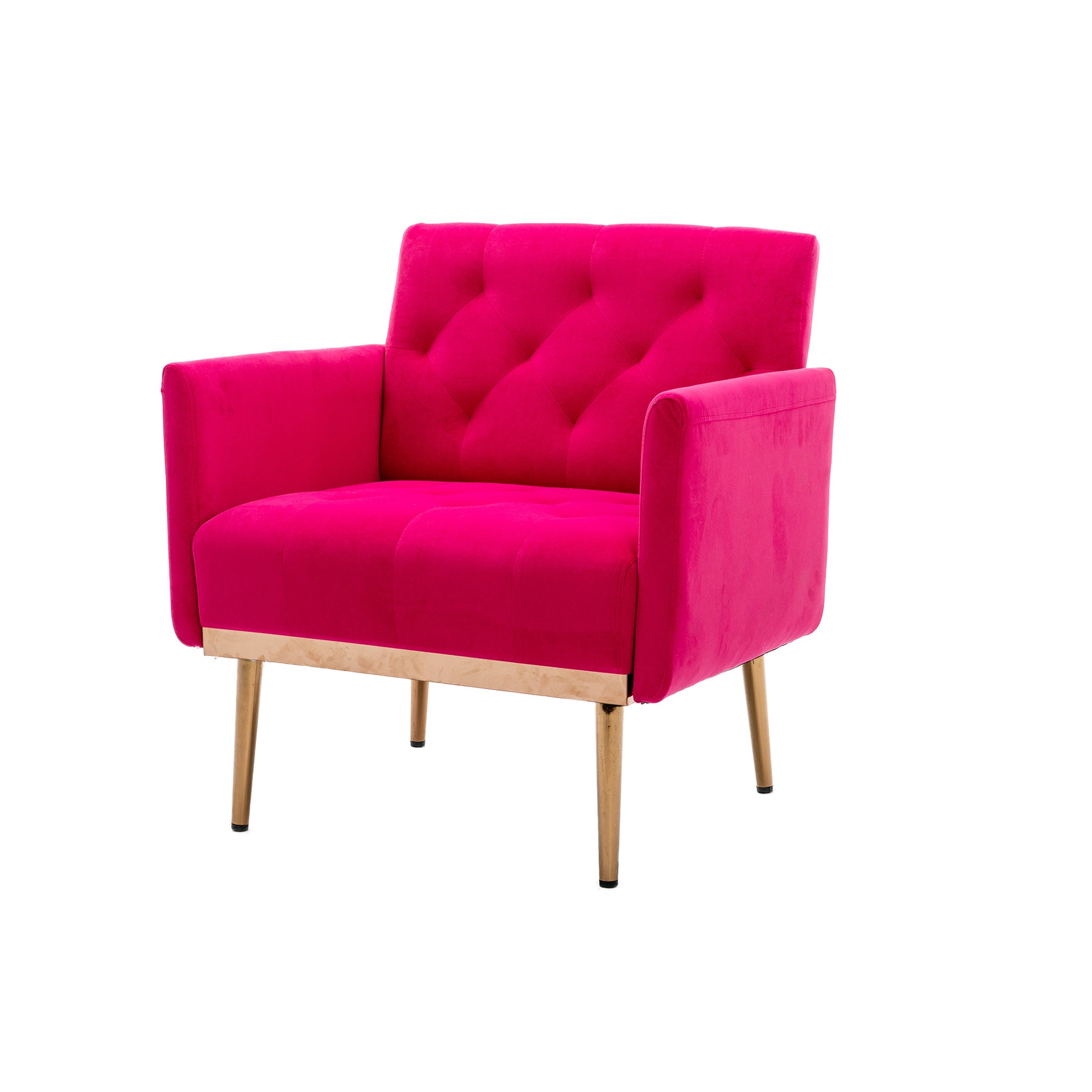 Coolmore Accent Chair ,Leisure Single Sofa With Rose Golden Feet Rose Red Polyester