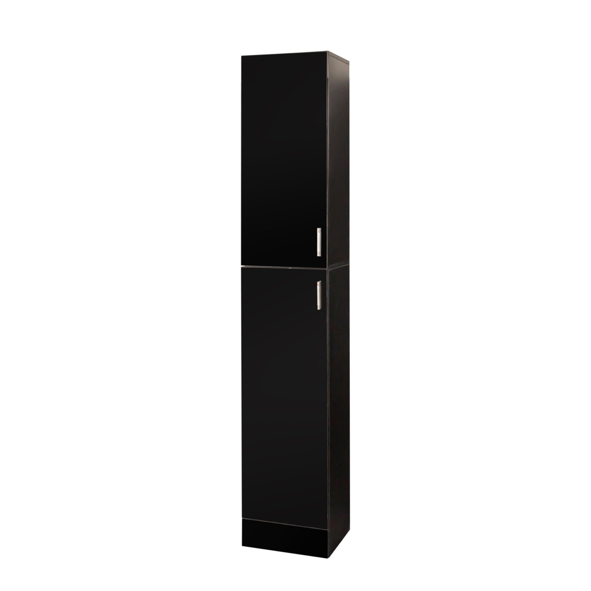 Freestanding Cabinet With Inadjustable Shelves And Two Doors For Kitchen, Dining Room,Black Black Mdf