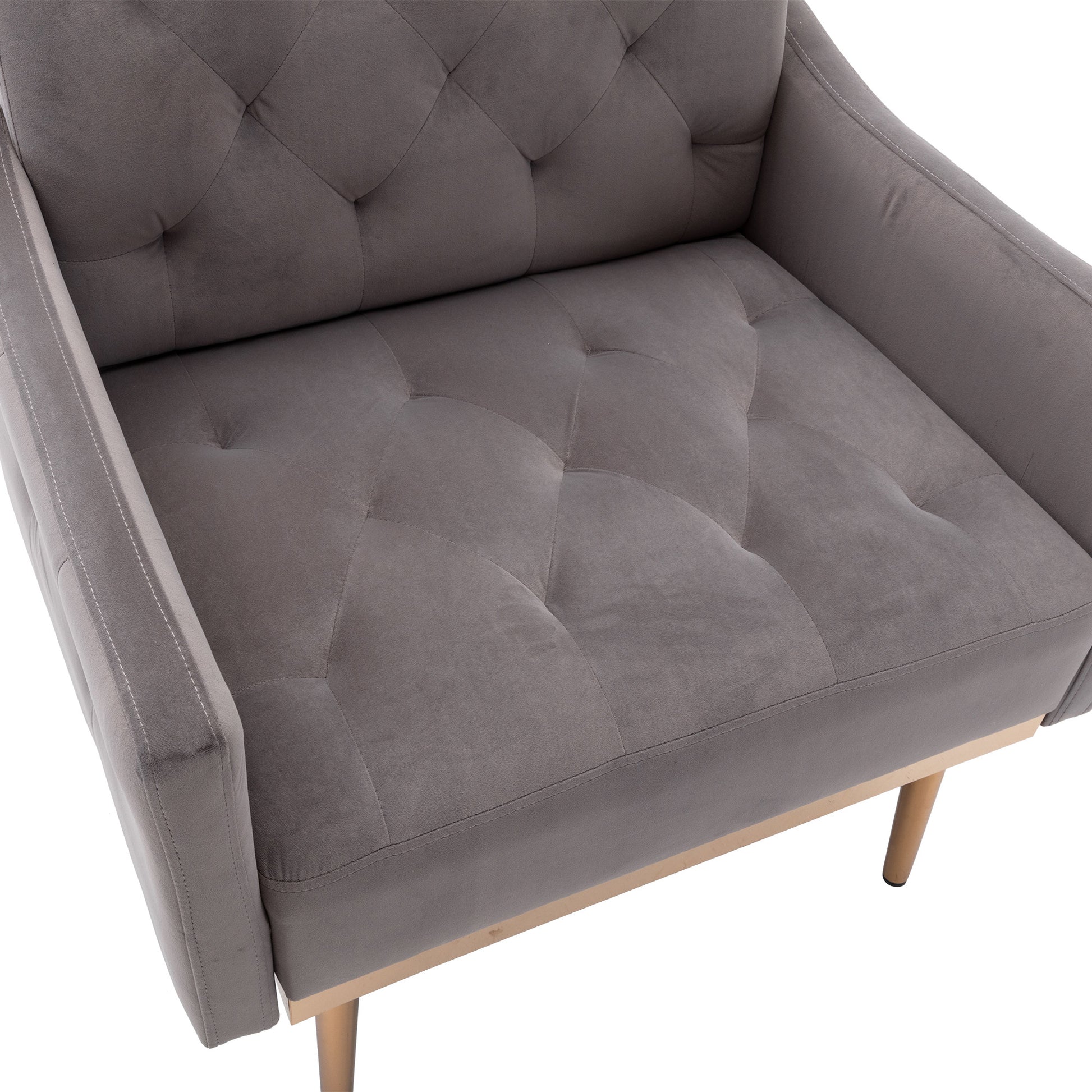 Coolmore Accent Chair ,Leisure Single Sofa With Rose Golden Feet Grey Polyester