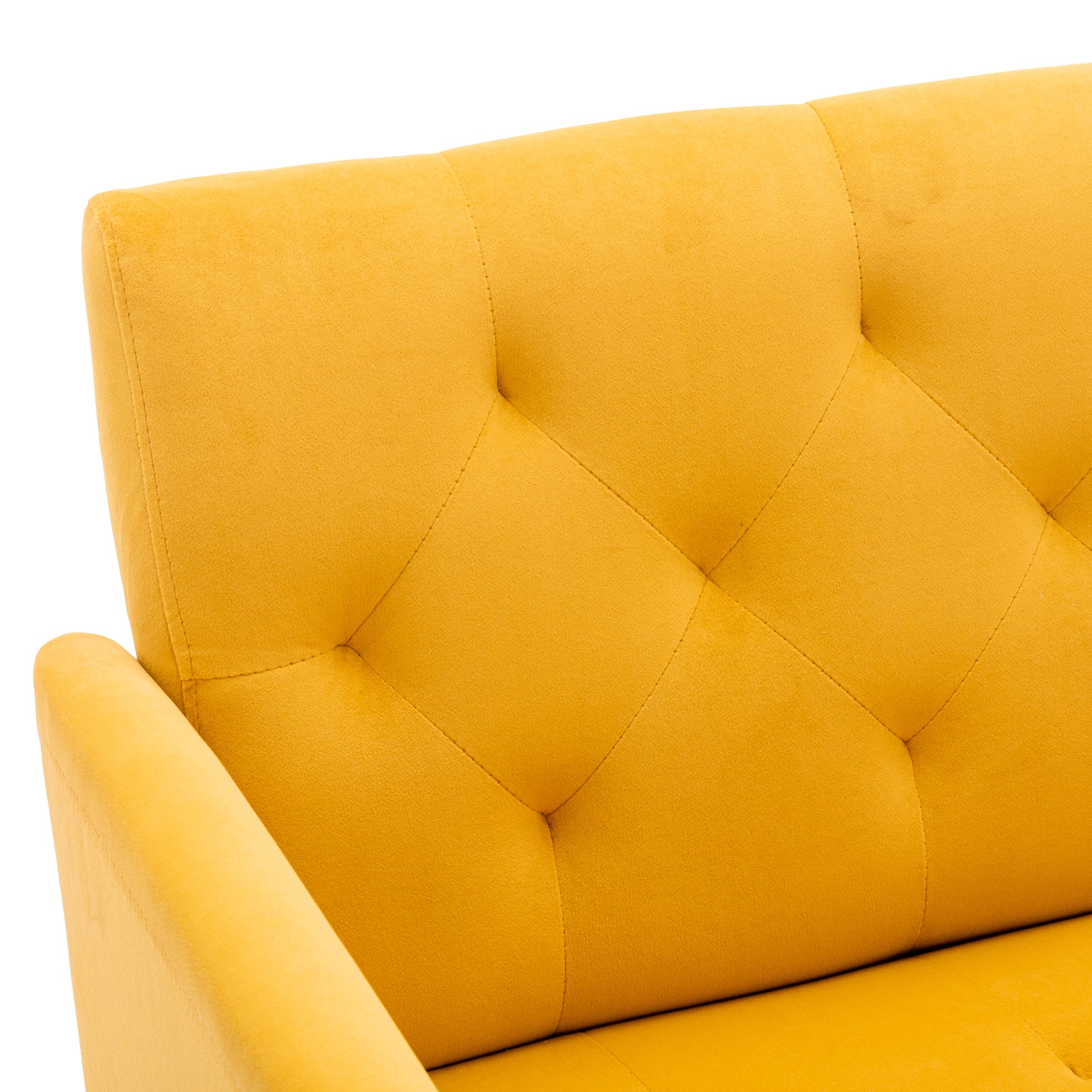 Coolmore Accent Chair ,Leisure Single Sofa With Rose Golden Feet Mustard Polyester