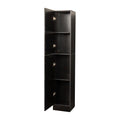 Freestanding Cabinet With Inadjustable Shelves And Two Doors For Kitchen, Dining Room,Black Black Mdf