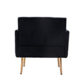 Coolmore Accent Chair ,Leisure Single Sofa With Rose Golden Feet Black Polyester