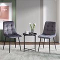 Grey Velvet Dining Chairs Set Of 2,Dining Room Side Seating, Kitchen Chairs With Metal Legs For Living Room Grey Foam Velvet