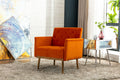 Coolmore Accent Chair ,Leisure Single Sofa With Rose Golden Feet Orange Polyester