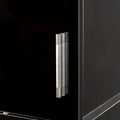 Freestanding Cabinet With Inadjustable Shelves And Two Doors For Kitchen, Dining Room,Black Black Mdf