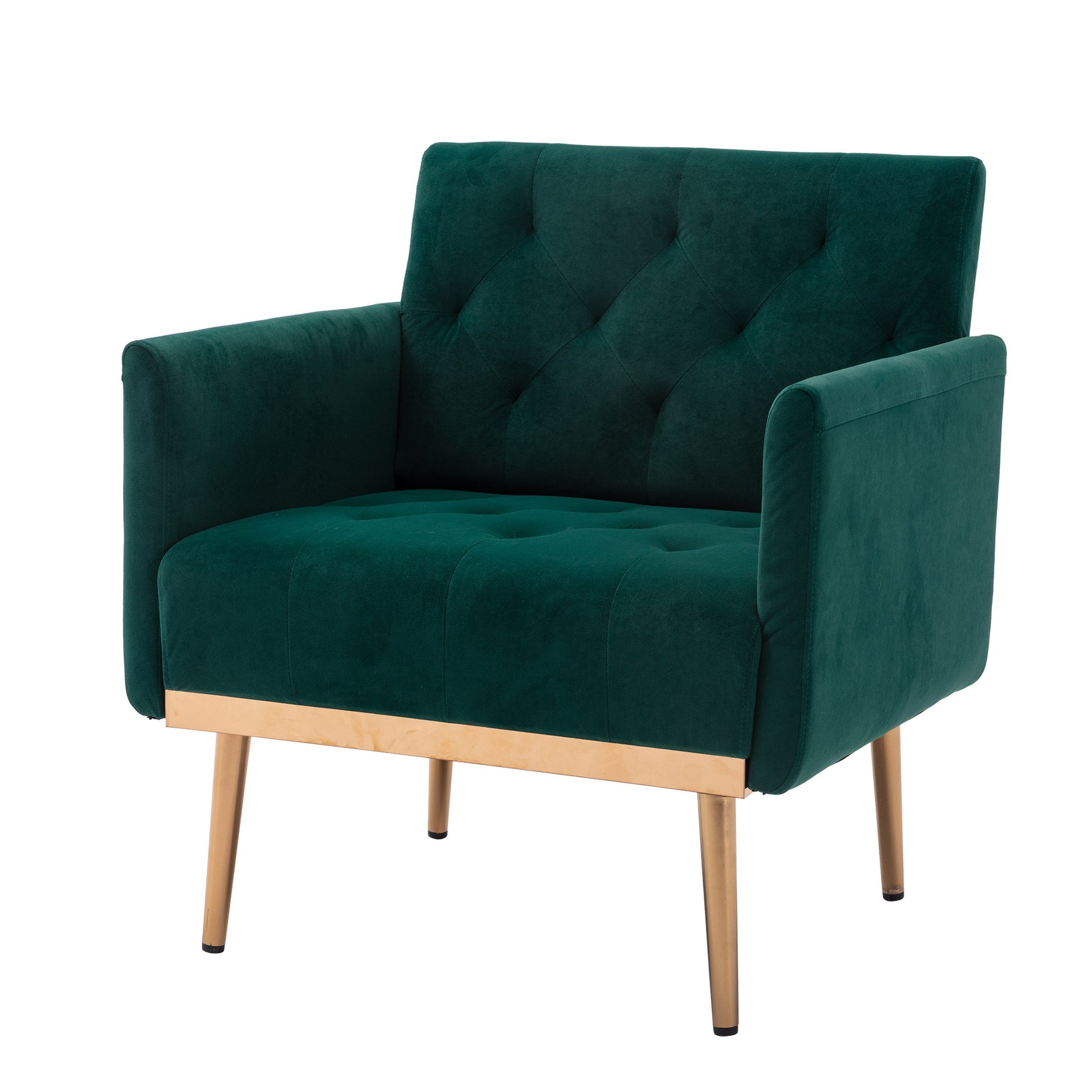 Coolmore Accent Chair ,Leisure Single Sofa With Rose Golden Feet Green Polyester