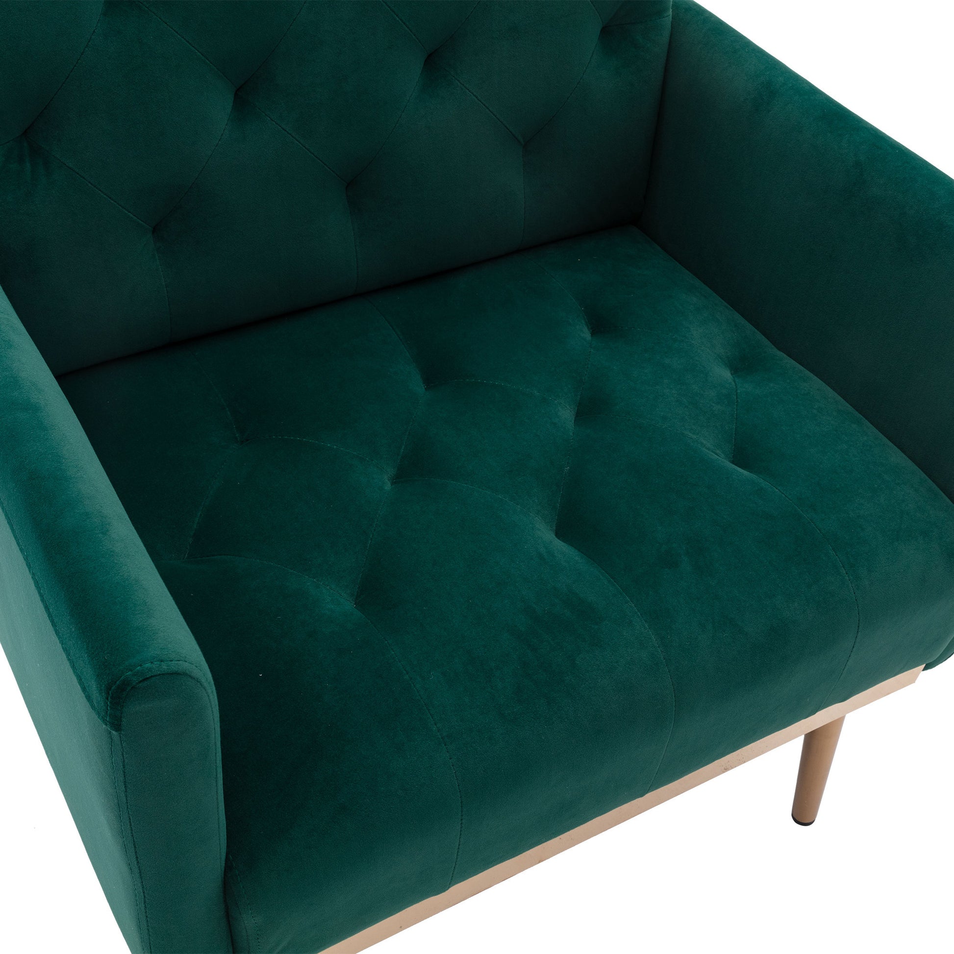 Coolmore Accent Chair ,Leisure Single Sofa With Rose Golden Feet Green Polyester