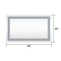 40x24 Inch LED Lighted Bathroom Mirror with 3 Colors silver-aluminium