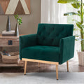 Coolmore Accent Chair ,Leisure Single Sofa With Rose Golden Feet Green Polyester