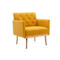 Coolmore Accent Chair ,Leisure Single Sofa With Rose Golden Feet Mustard Polyester