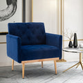 Coolmore Accent Chair ,Leisure Single Sofa With Rose Golden Feet Navy Polyester