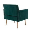 Coolmore Accent Chair ,Leisure Single Sofa With Rose Golden Feet Green Polyester
