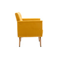 Coolmore Accent Chair ,Leisure Single Sofa With Rose Golden Feet Mustard Polyester