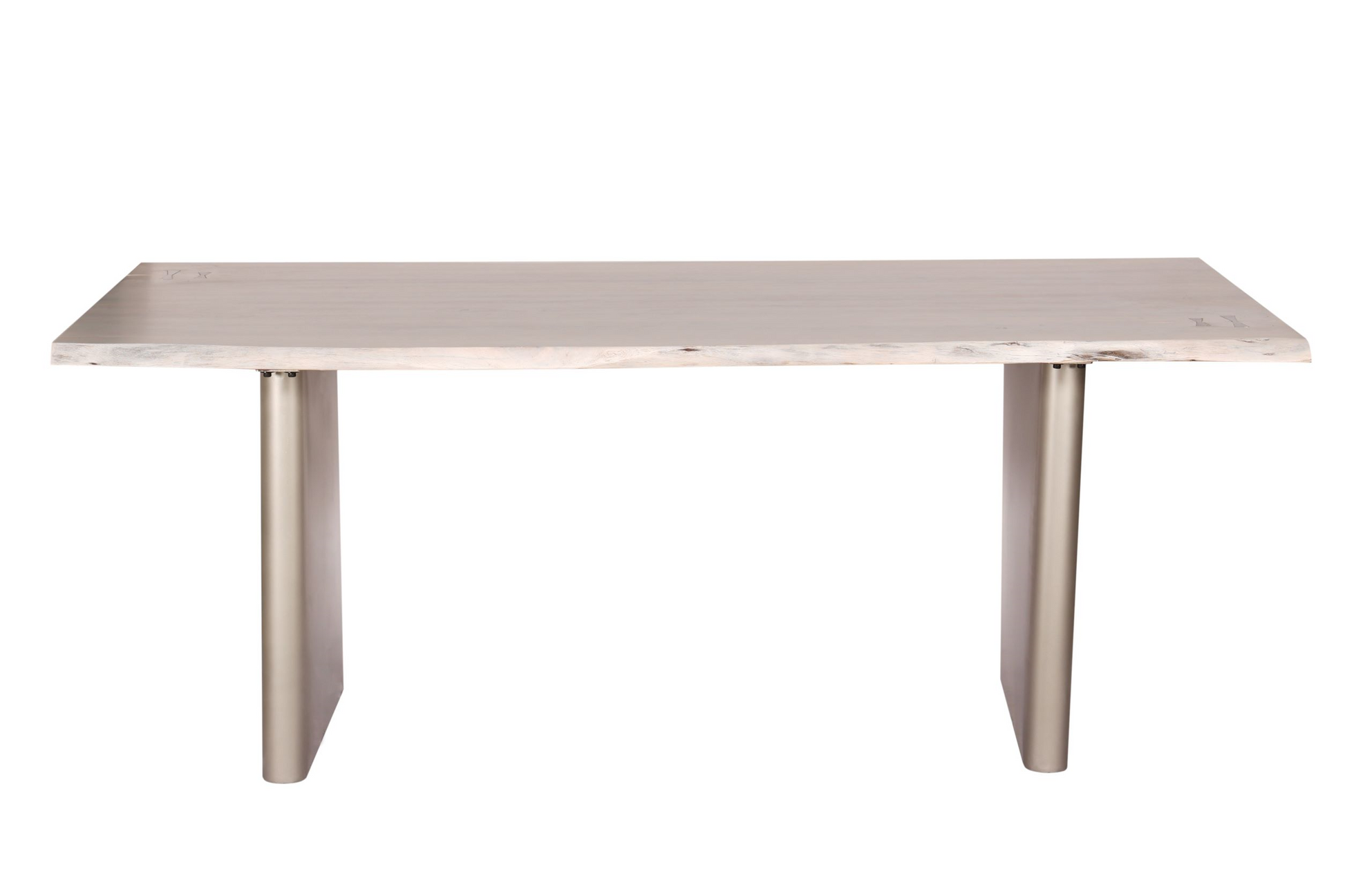 Live Edge Premium White Washed Dining Table White Washed Solid Wood